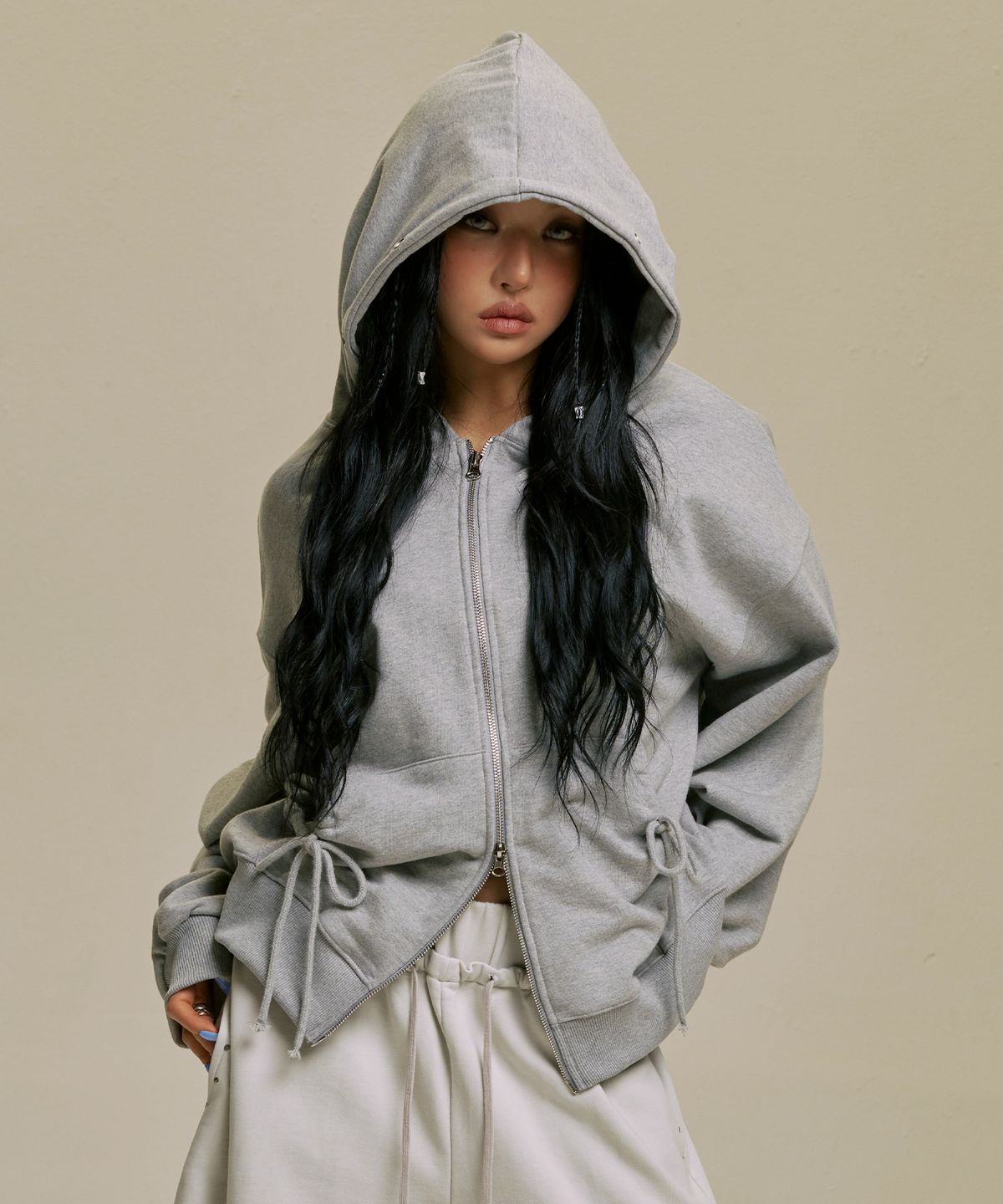 길라아카이브(GILAARCHIVE) STAR WING HOOD ZIP-UP_GY