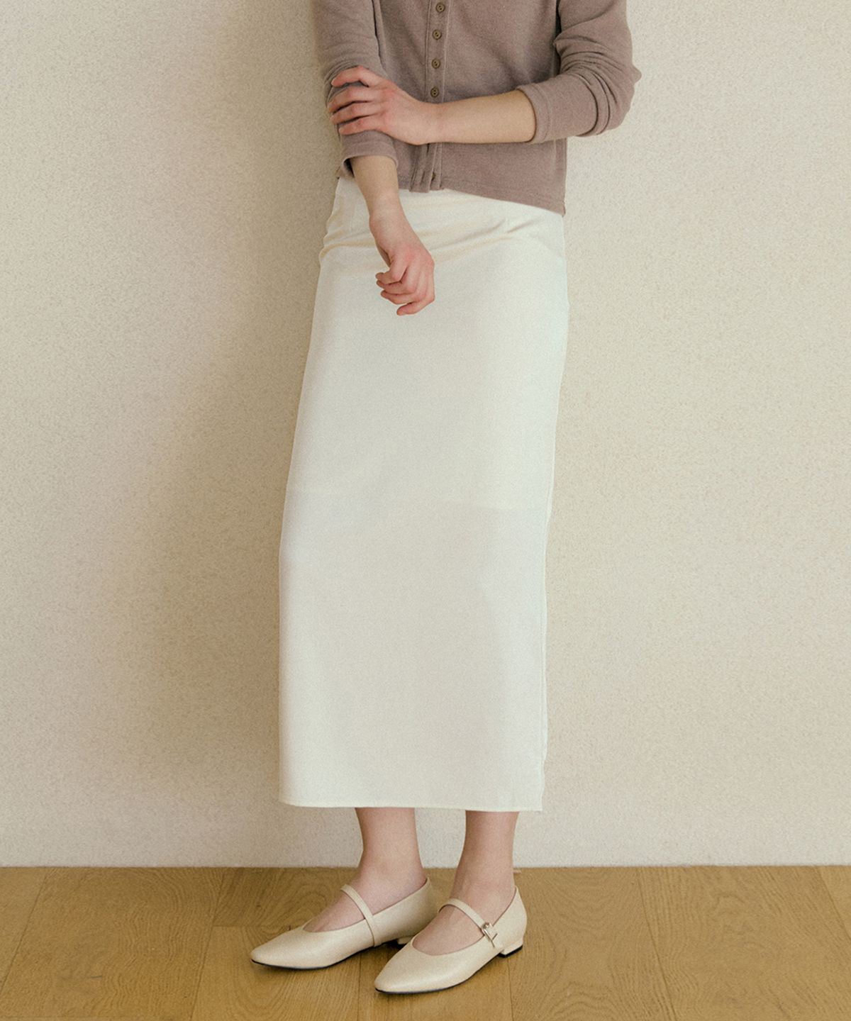 리올그(REORG) GENA CLASSIC MAXI SKIRT CREAM