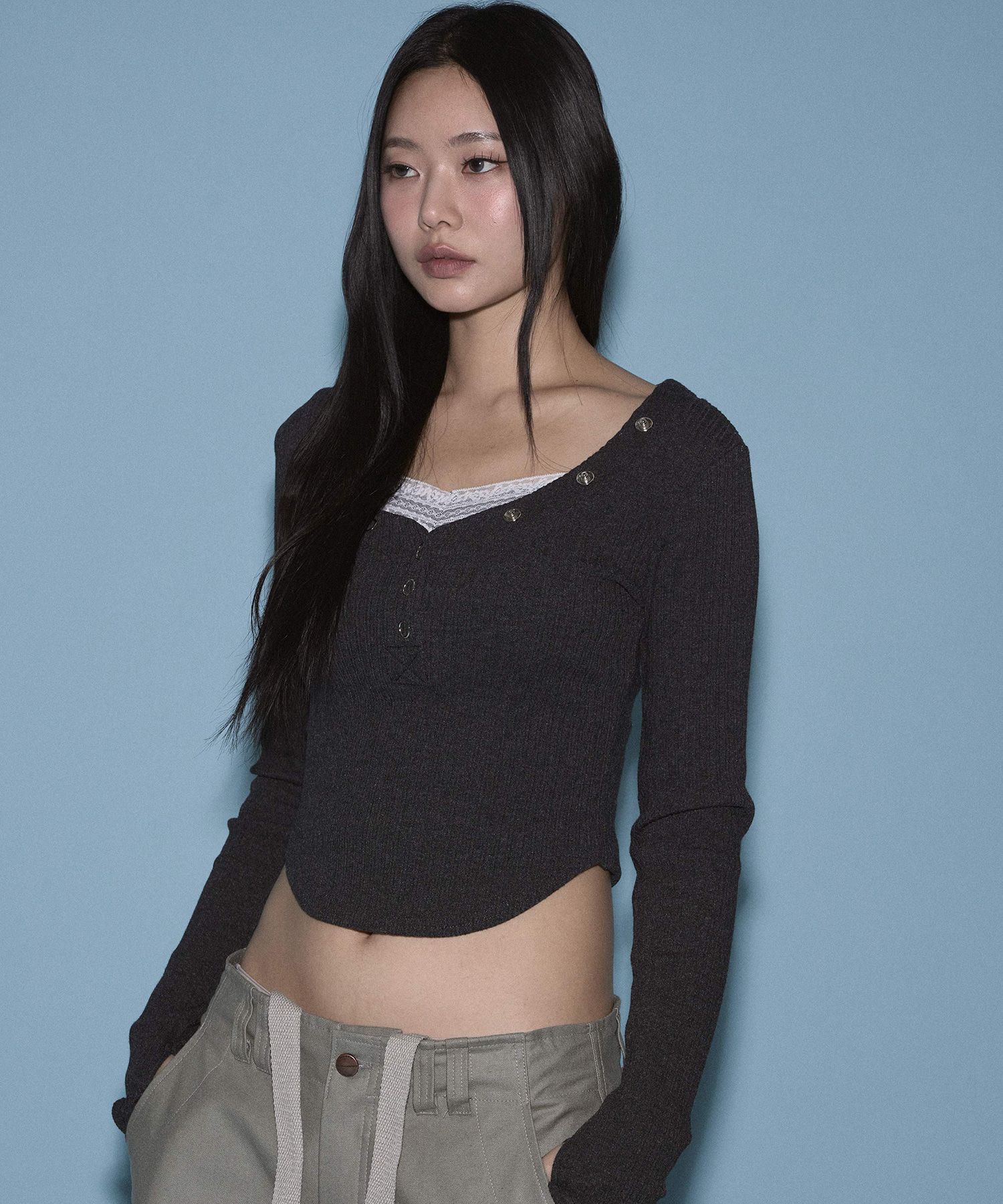 [pleasenofollow] Bunny Snap Button Top-5色 pleasenofollow] Bunny Snap Button Top-5色 (Pleasenofollow/T