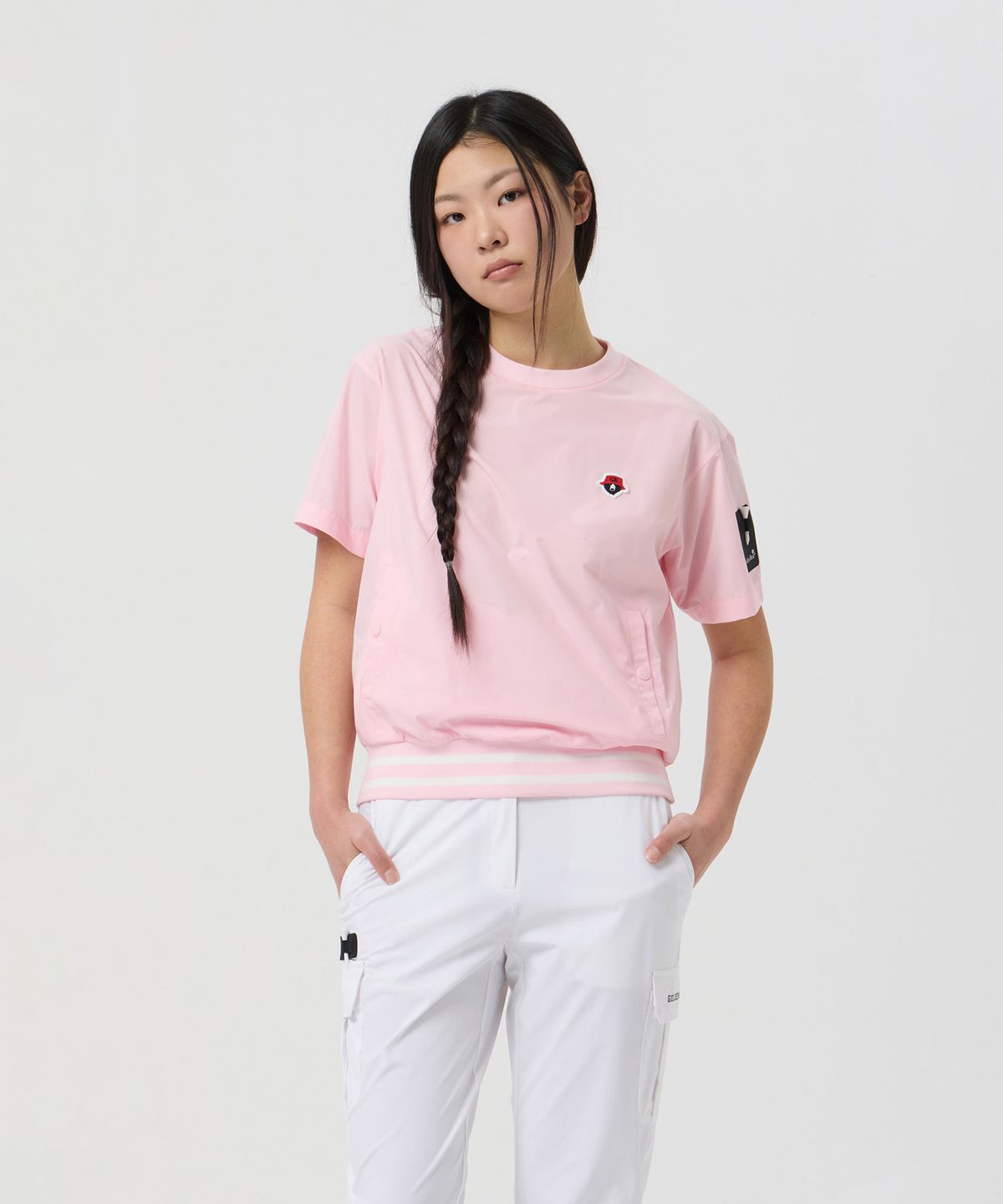 골든베어(GOLDEN BEAR) (WOMEN) Woven Round Sweatshirt_G5TAM25211PIX