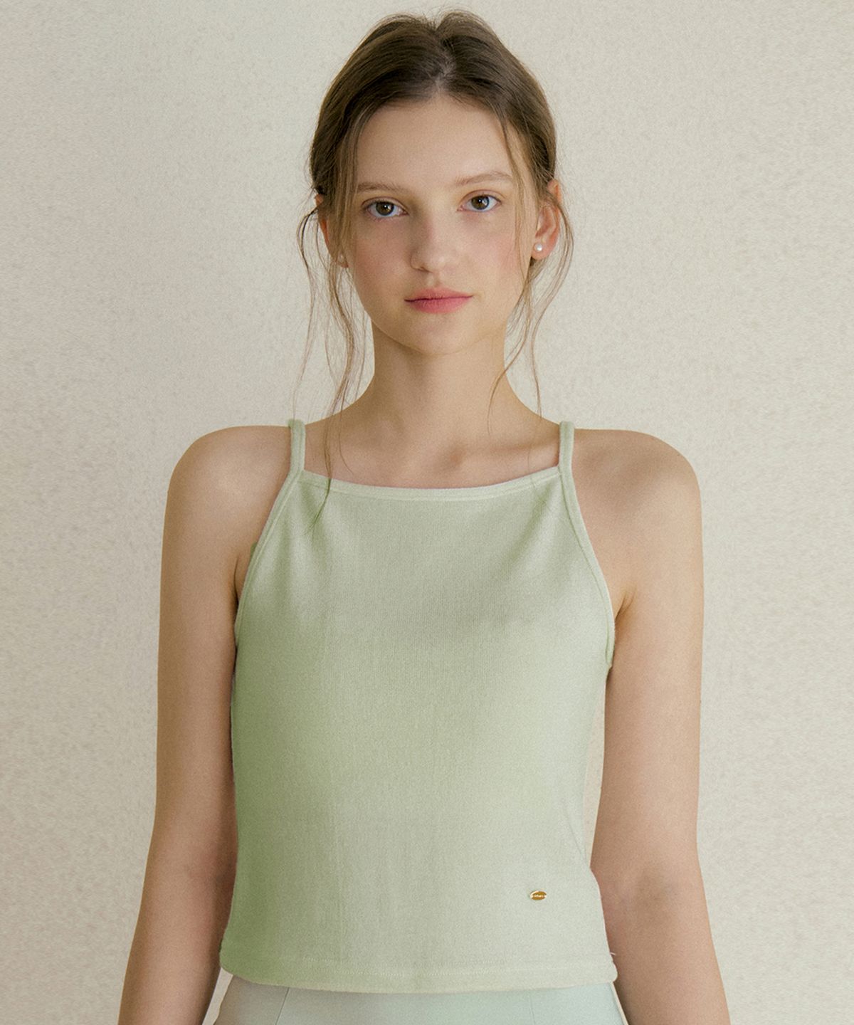 리올그(REORG) GENA SLEEVELESS TOP LIGHT GREEN
