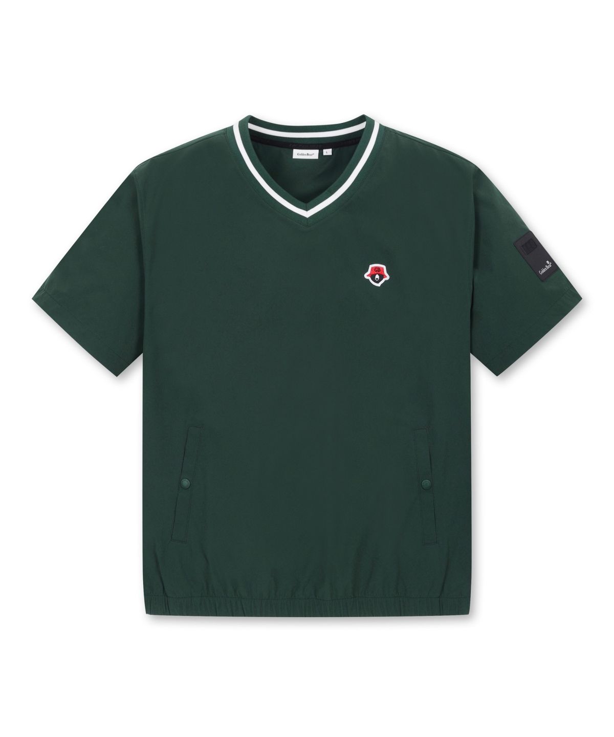 골든베어(GOLDEN BEAR) 1/2 Sleeves V Neck Woven Pullover_G4TAM25211GRX