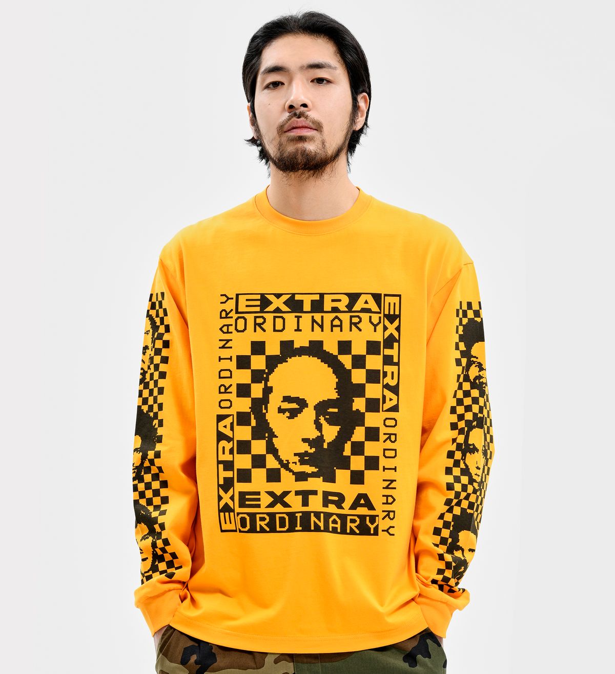 엑스트라오디너리(EXTRAORDINARY) HUMAN BITMAP LONG SLEEVE ORANGE