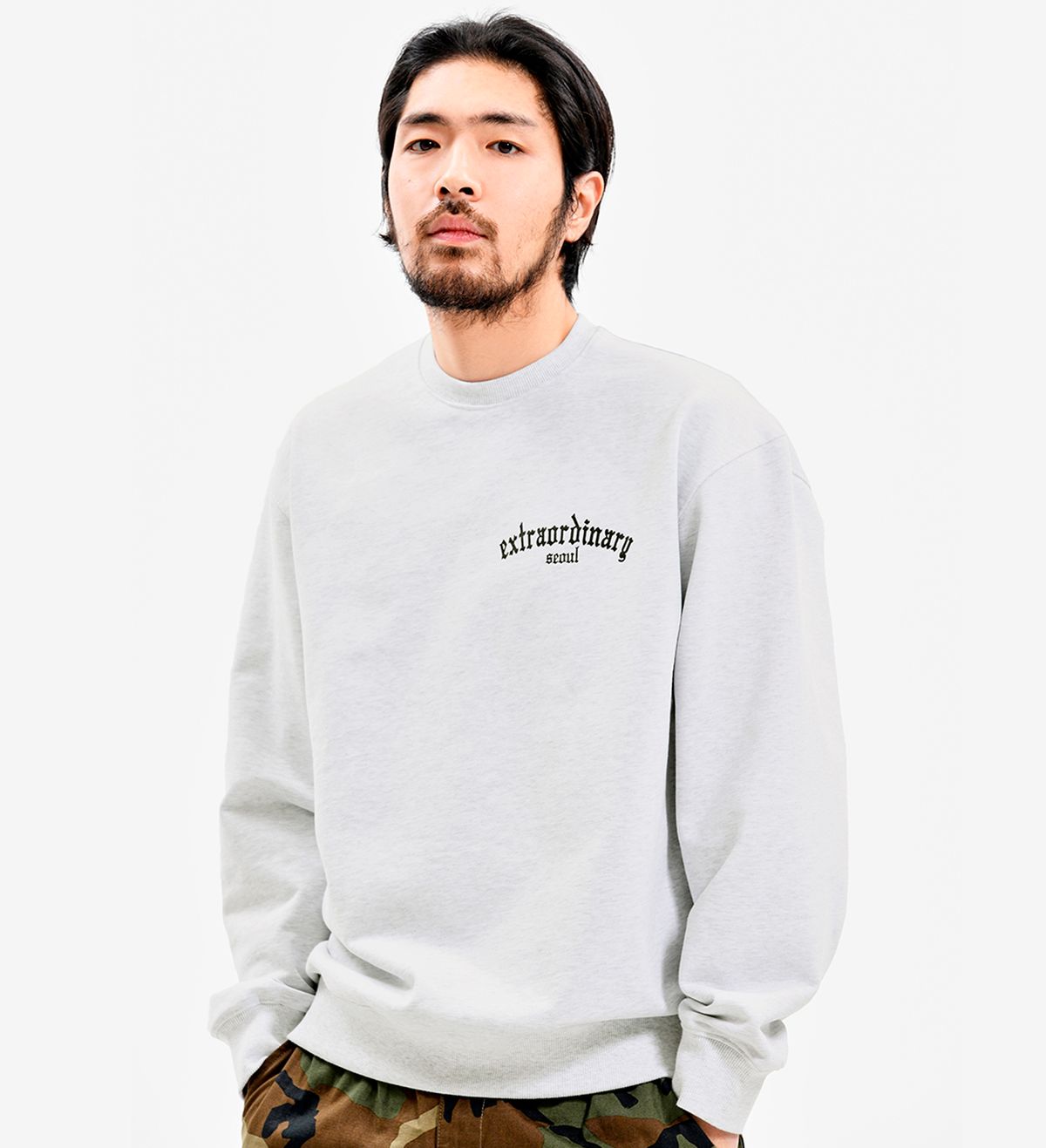 엑스트라오디너리(EXTRAORDINARY) QUEEN TAROT CREWNECK L.M/GREY