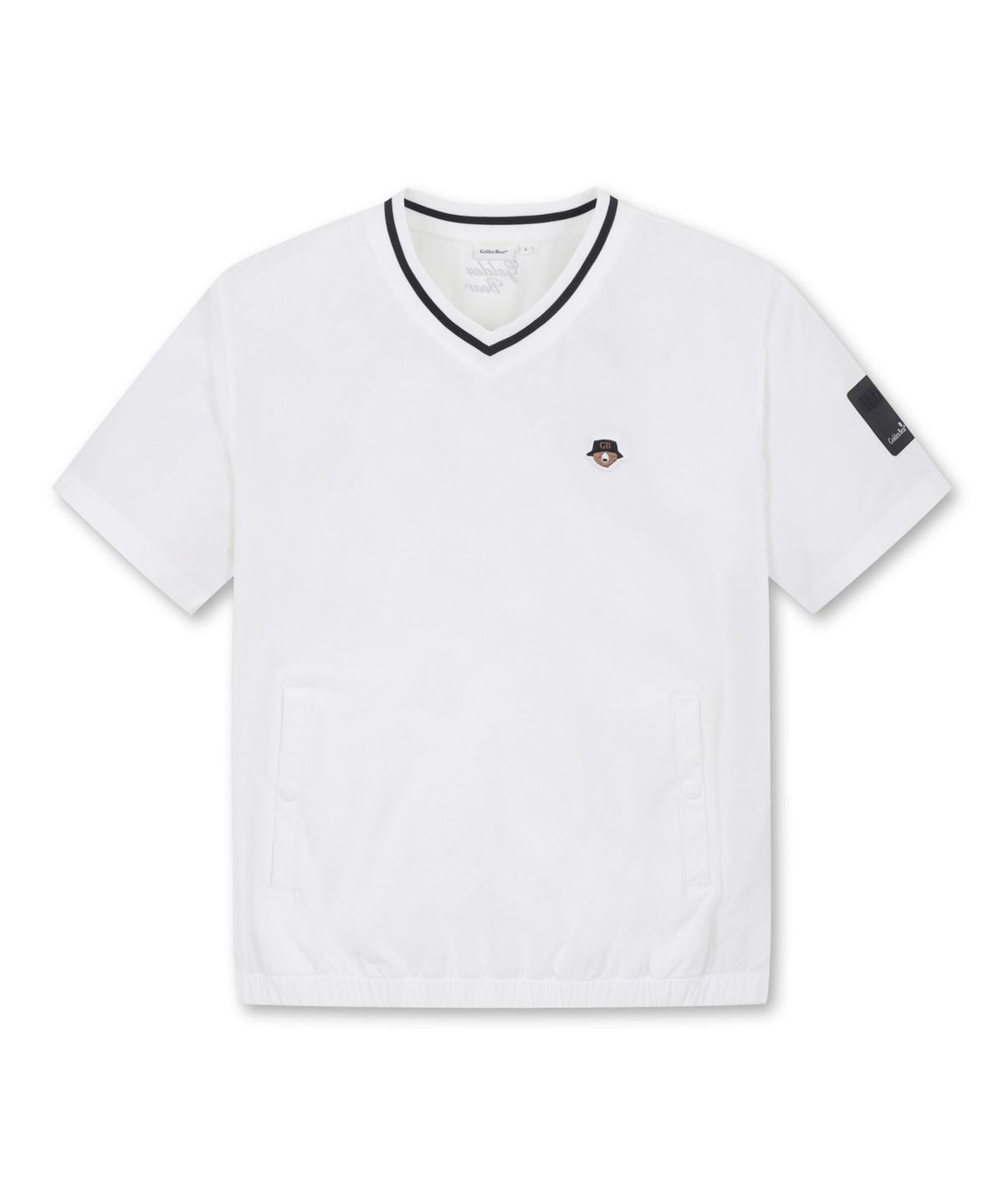 골든베어(GOLDEN BEAR) 1/2 Sleeves V Neck Woven Pullover_G4TAM25211WHX