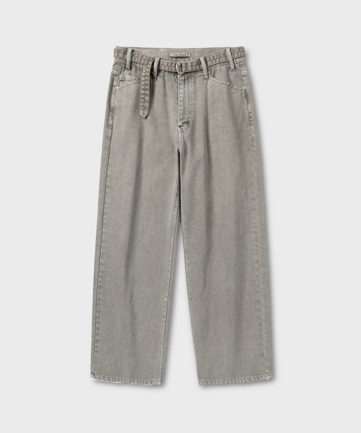 넌블랭크(NONBLANK) 다잉 데님 팬츠_GREYISH KHAKI