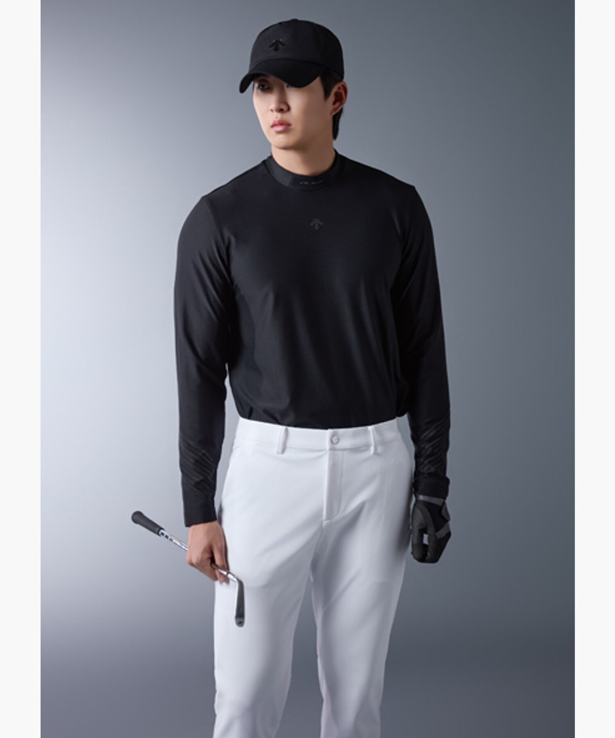 데상트 골프(DESCENTE GOLF) [ACMT] 남성 자카드 반넥 베이스레이어 (DQ12MFIN25)