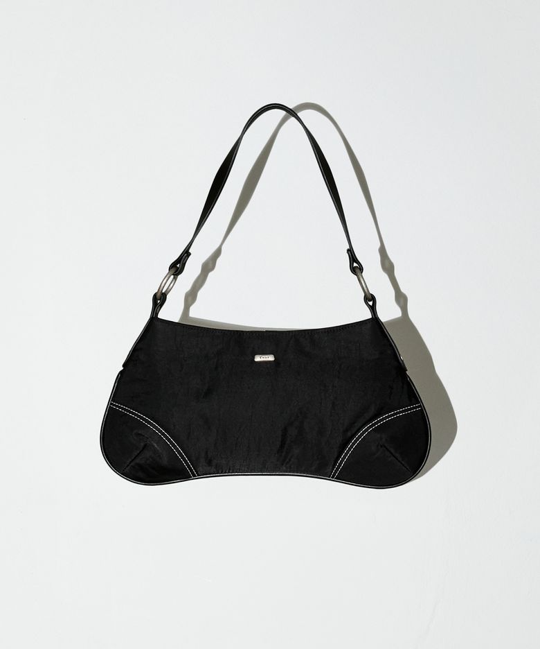 RIVET STITCH HOBO BAG - BLACK