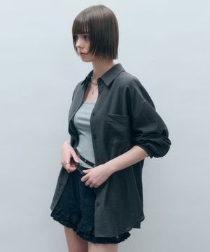 텐셀 시스루 루즈핏 셔츠 차콜 MDSH019CHARCOAL