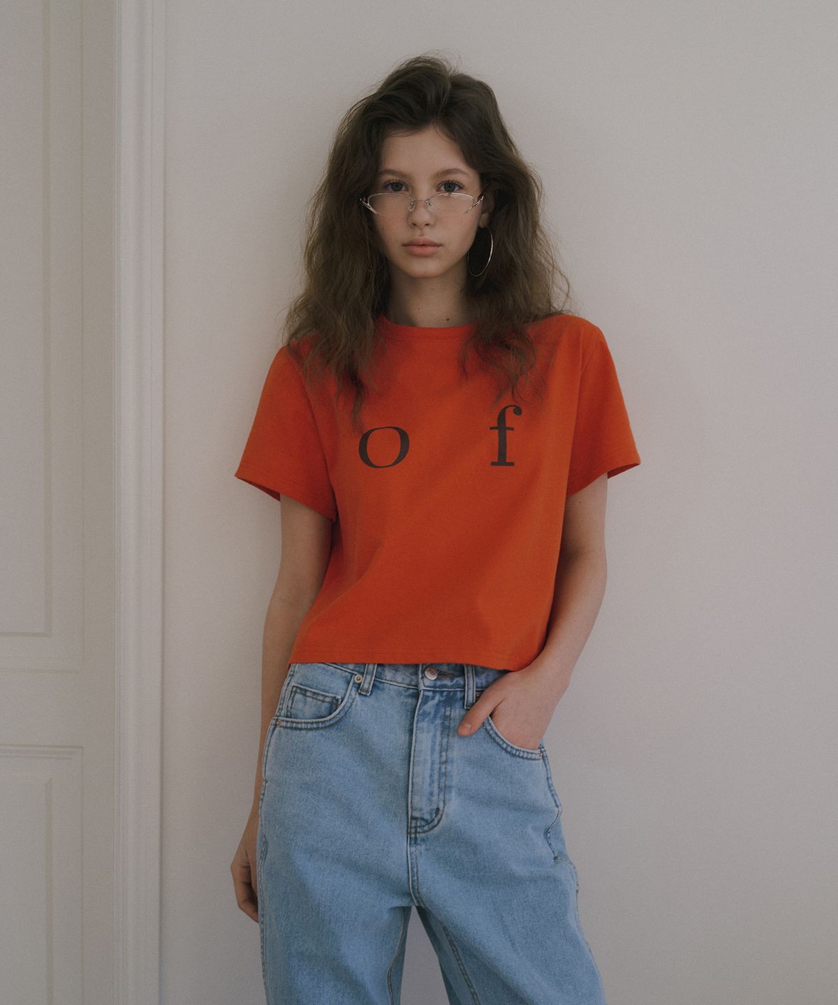 오버듀플레어(OVERDUEFLAIR) OF LOGO T-SHIRT_RED