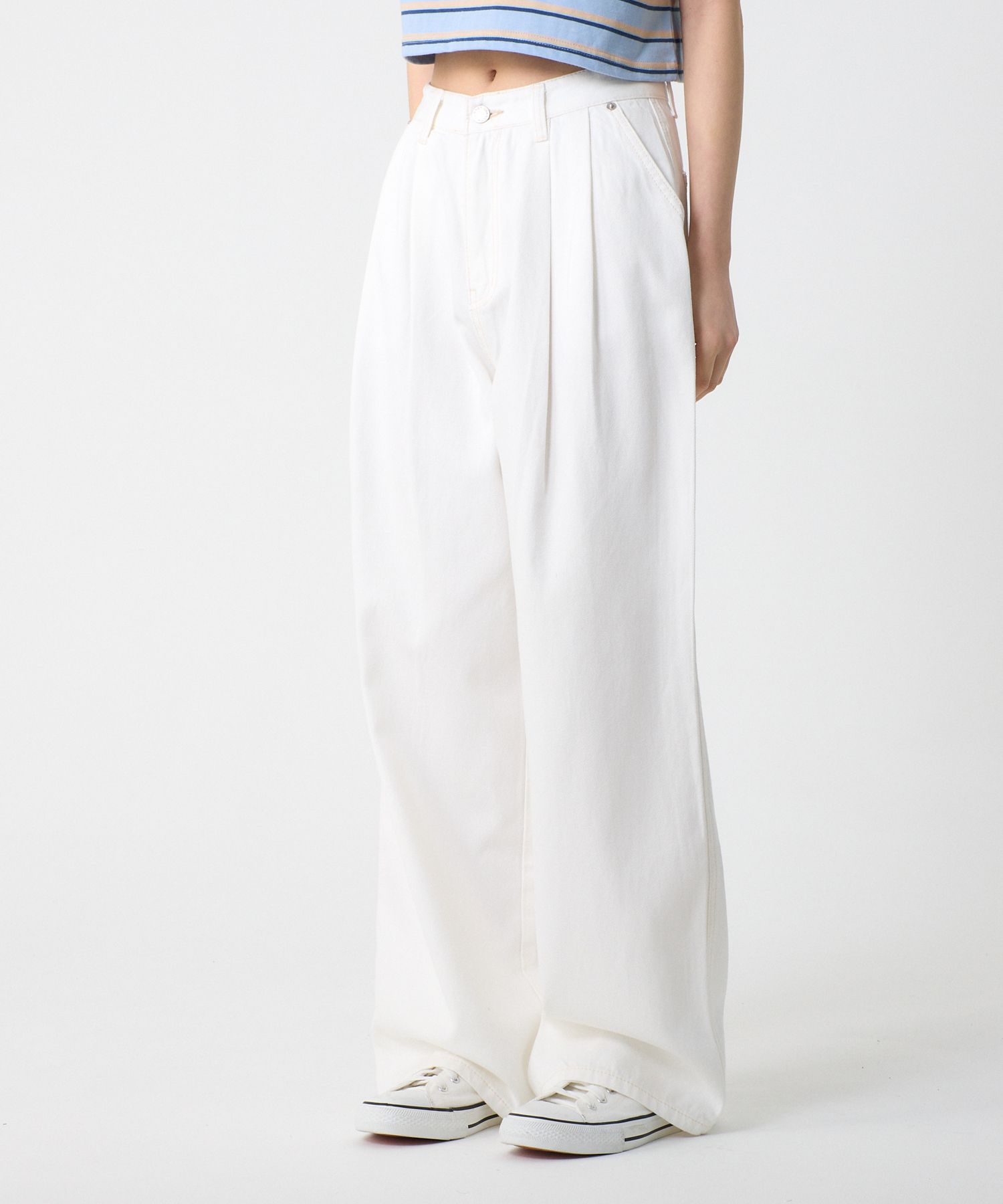 LE / エルイー TWO TUCK Cotton Pants MUSINSA | UNKNOWN PLANET Two-Tuck Wide Cotton Pants White