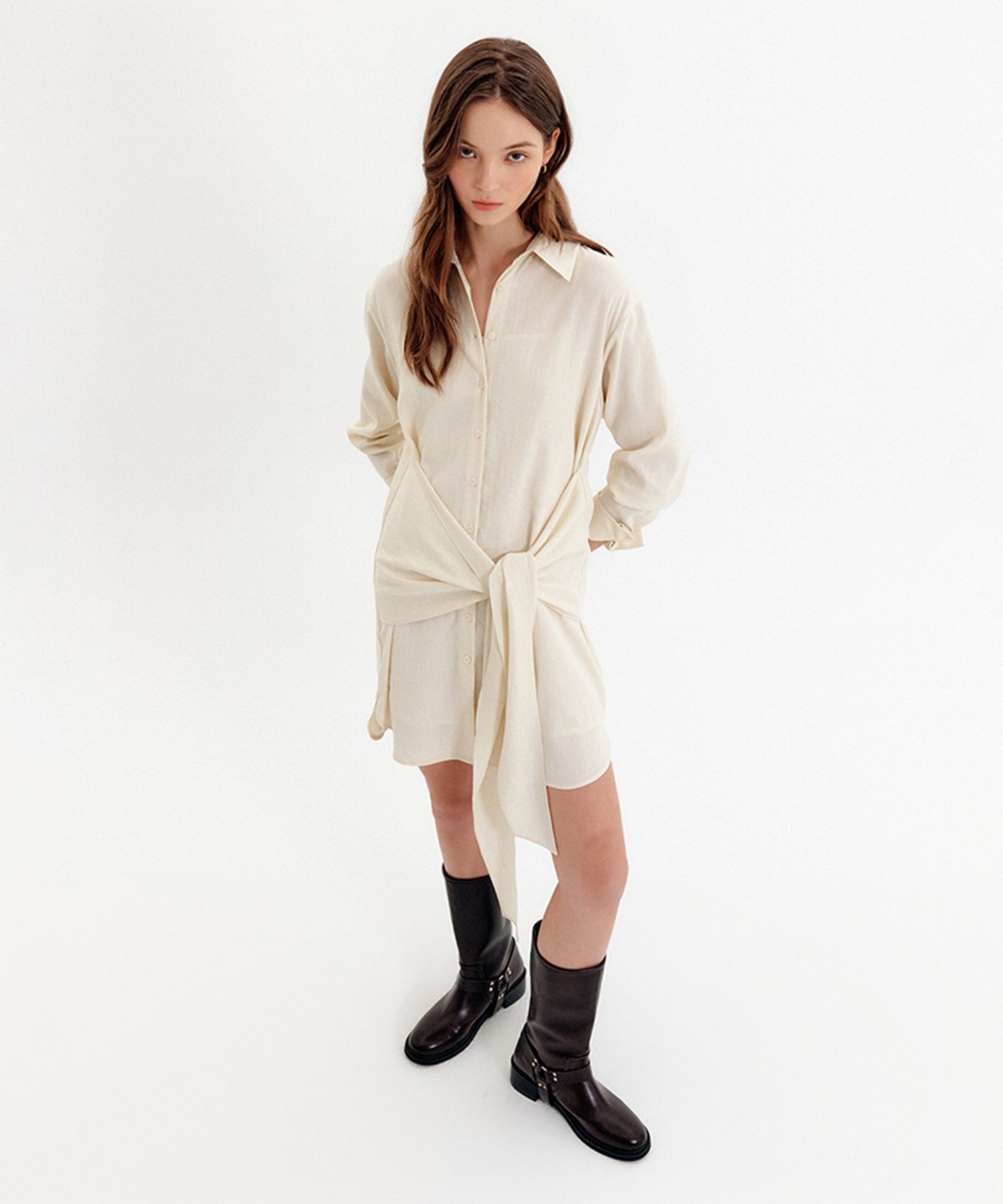 ワンピース LOOKAST DIAKIN WRAP SHIRT DRESS_WHITE MUSINSA | LOOKAST DIAKIN WRAP SHIRT DRESS_CREAM
