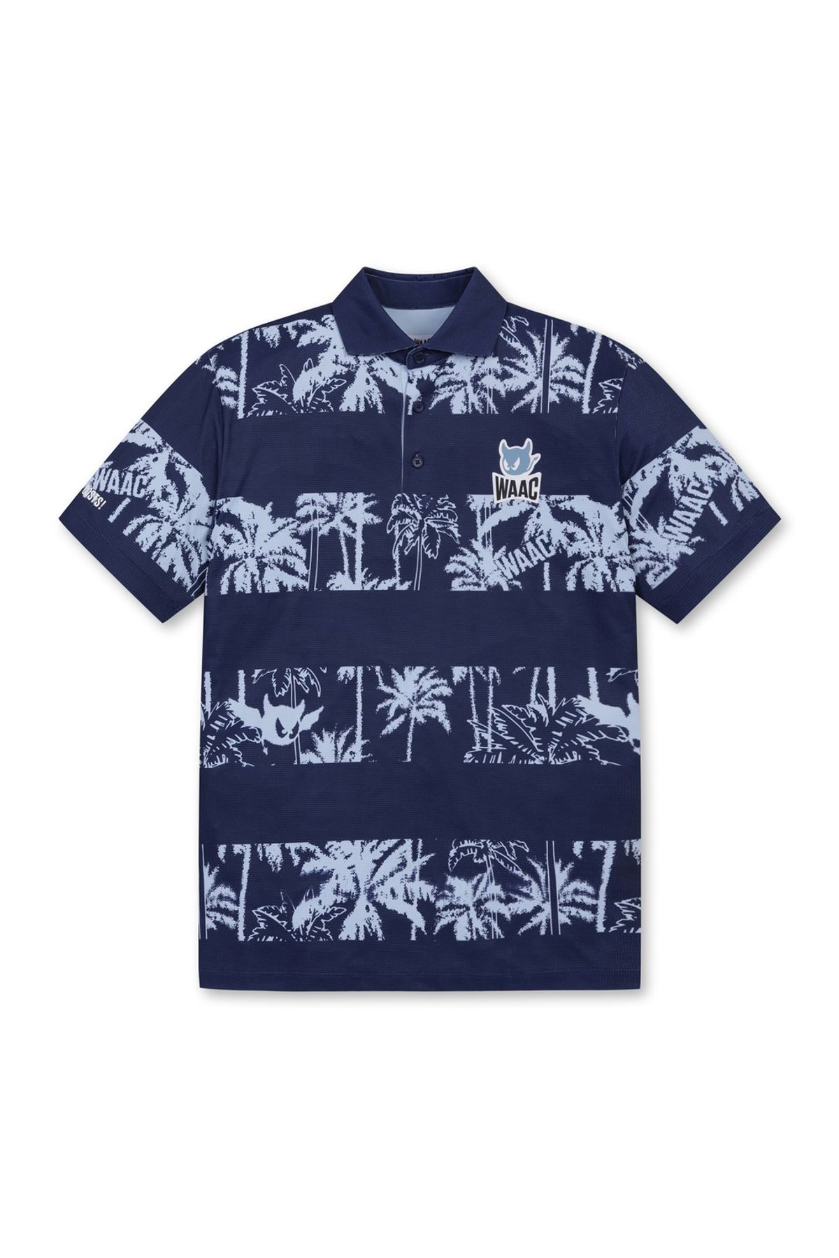 왁(WAAC) Men Athletic Palm Tree Block Polo_WTTCM25403NYD