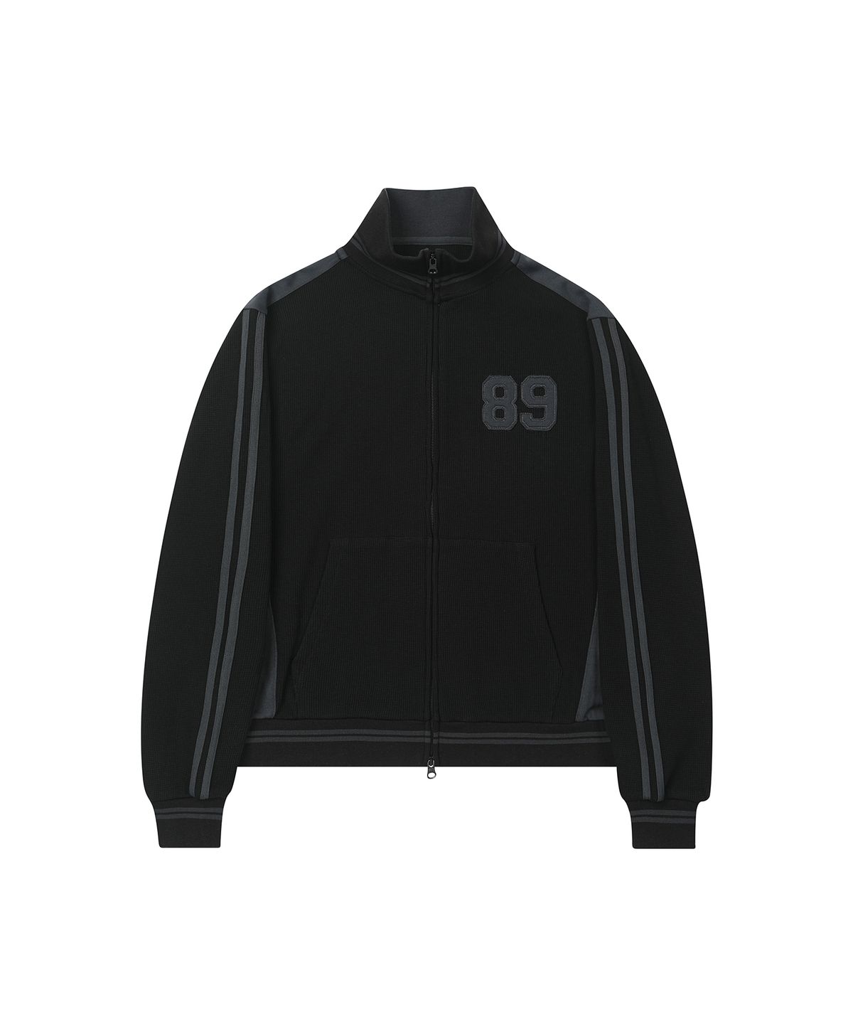 세컨모놀로그(SECONDMONO) Waffle Track Jacket [BLACK]_SEJK022BLACK