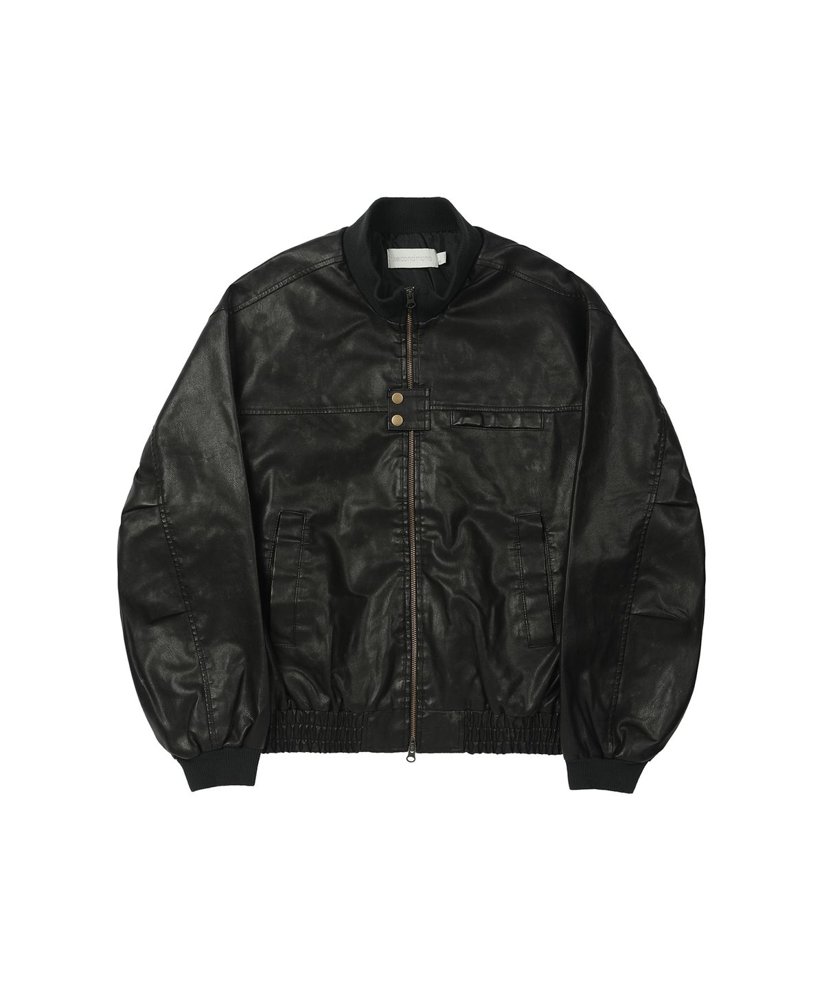 세컨모놀로그(SECONDMONO) Washed Faux Leather Blouson [BLACK]_SEJK024BLACK