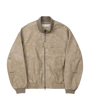 Washed Faux Leather Blouson [BEIGE]_SEJK024BEIGE