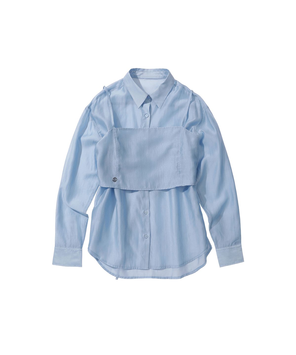 세컨모놀로그(SECONDMONO) W.(SET)Sheer Shirt Bustier Set [SKYBLUE]_SEWSH002SKYBLUE