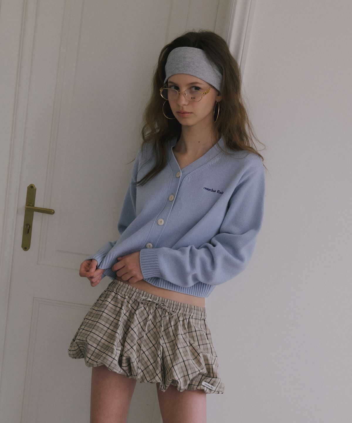 오버듀플레어(OVERDUEFLAIR) OVERDUE WOOL V-NECK CARDIGAN_BABY BLUE