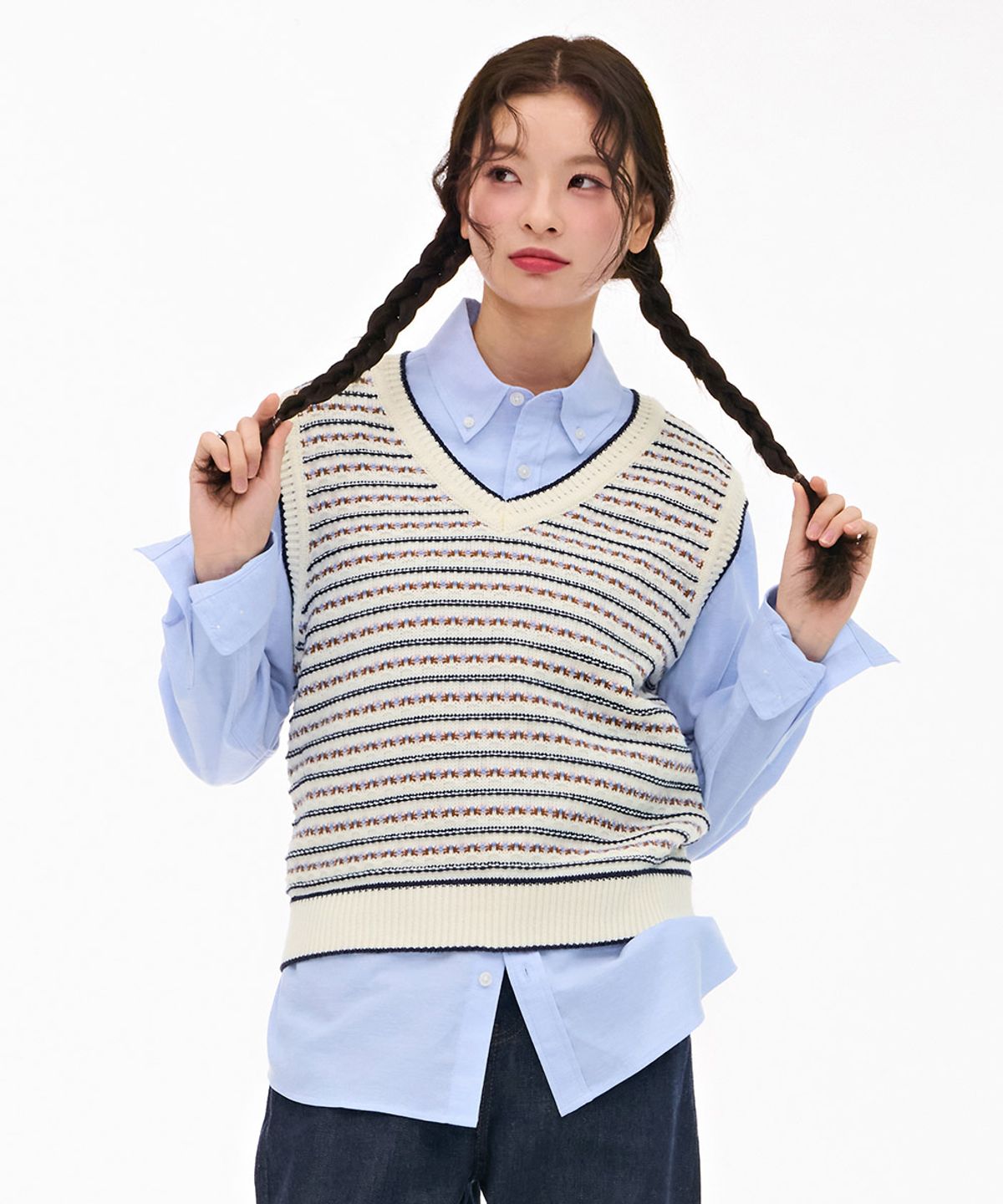 체이스컬트(CHASECULT) 여성 멀티 패턴 베스트-아이보리