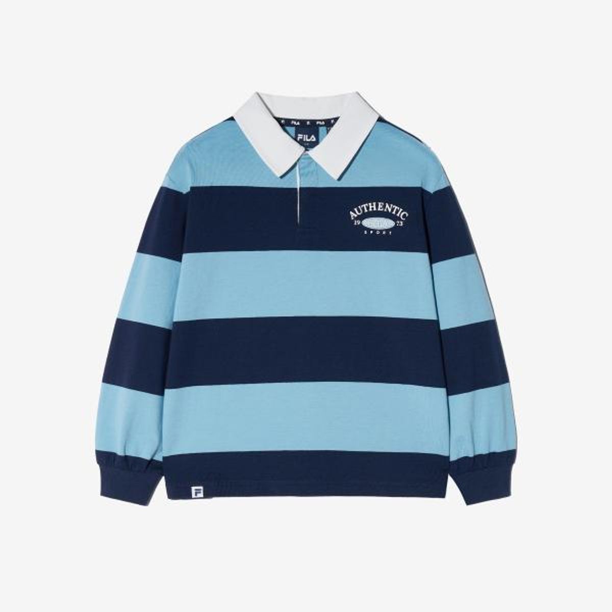 휠라 키즈(FILA KIDS) 스트라이프 럭비 티셔츠