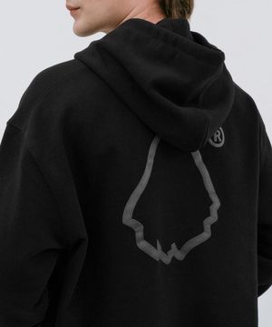 고스트 발포 후드티셔츠 [매트블랙]