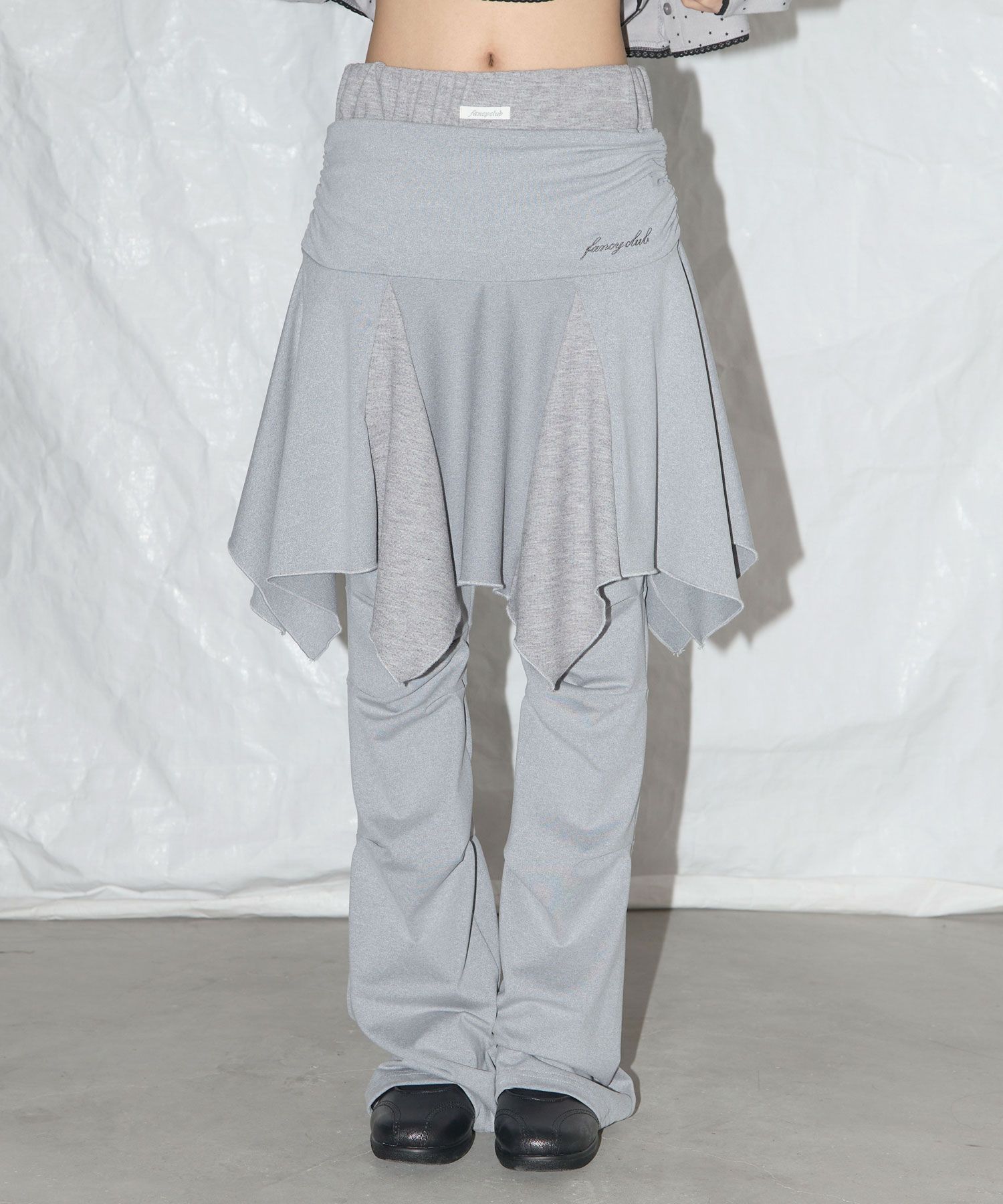 【Fancy club】UNBALANCE SKIRT LAYERED PINTUCK PANTS MUSINSA | FANCY CLUB Unbalanced Skirt Layered Pintuck Pants