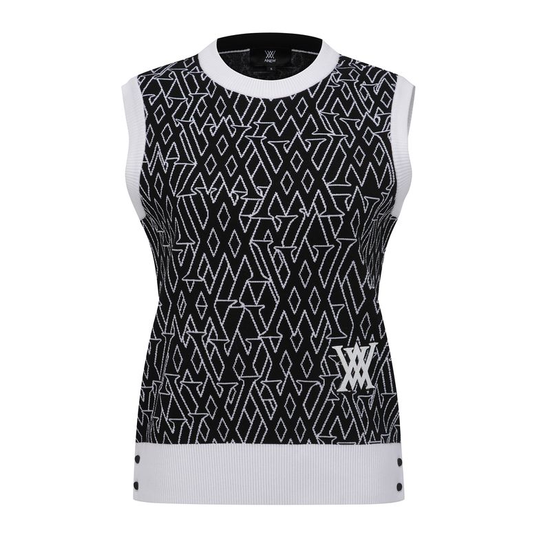 WOMEN SP LOGO PATTERN KNIT VEST_BK
