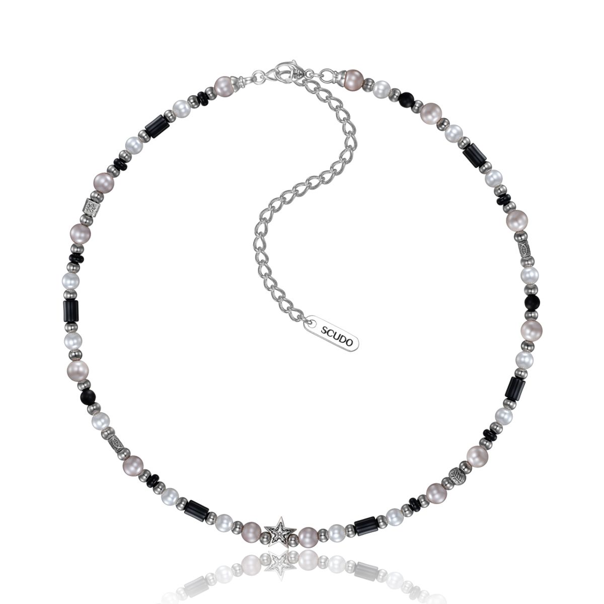 스쿠도(SCUDO) Black Ashy Pink Sea Star Necklace