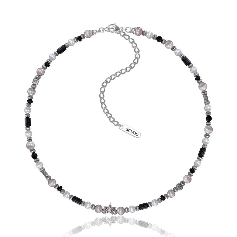 Black Ashy Pink Sea Star Necklace