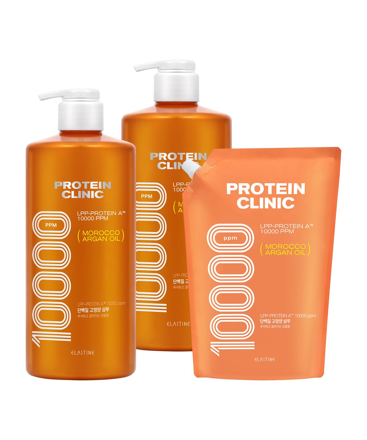 엘라스틴(ELASTINE) 프로틴클리닉 고영양 단백질 샴푸 1000ml x 2개 + 리필 900ml