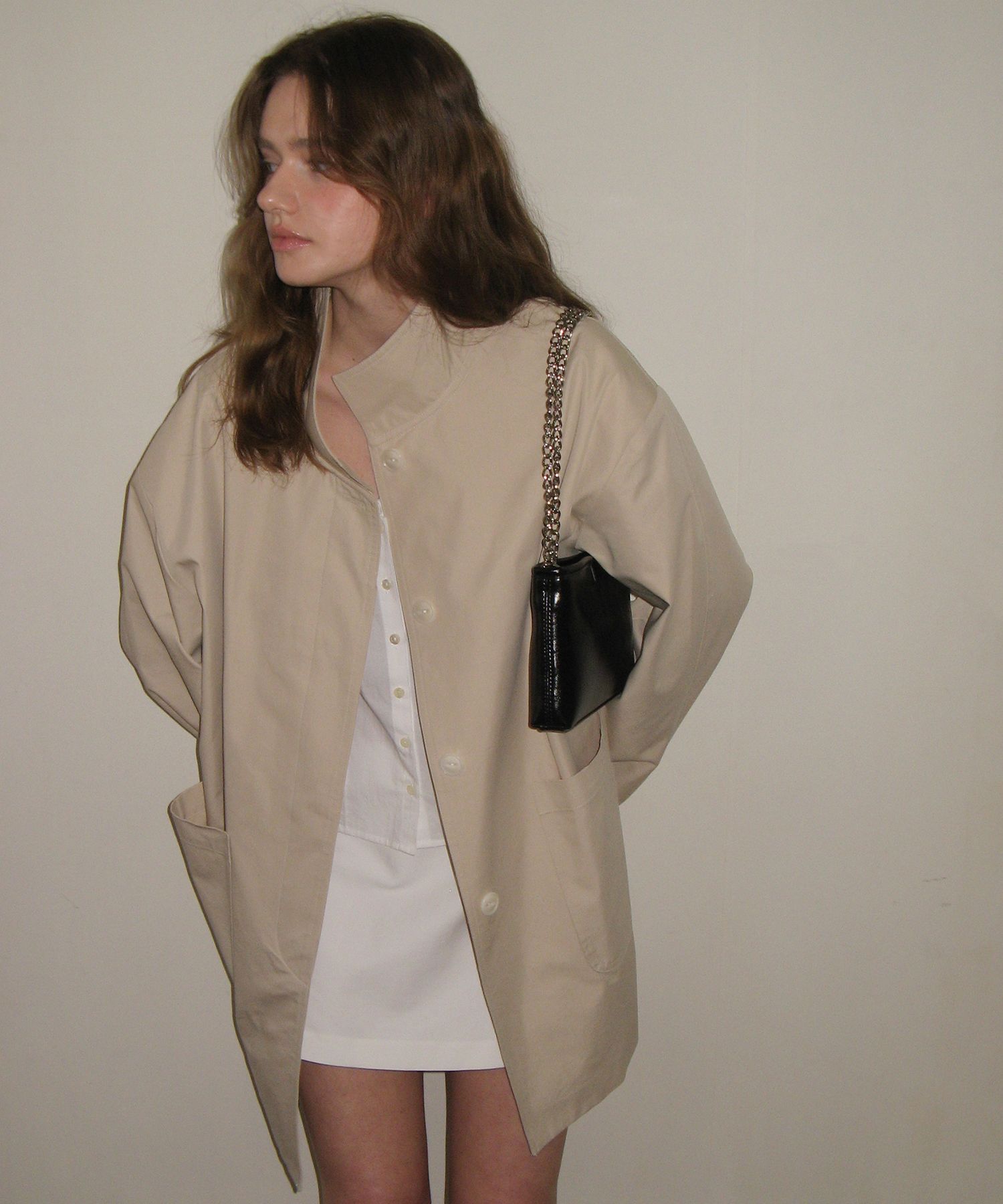 [SOMEWHERE BUTTER]★25SS★韓国人気★Breeze Half Trench Coat MUSINSA | SOMEWHEREBUTTER Breeze Half Trench Coat - Beige