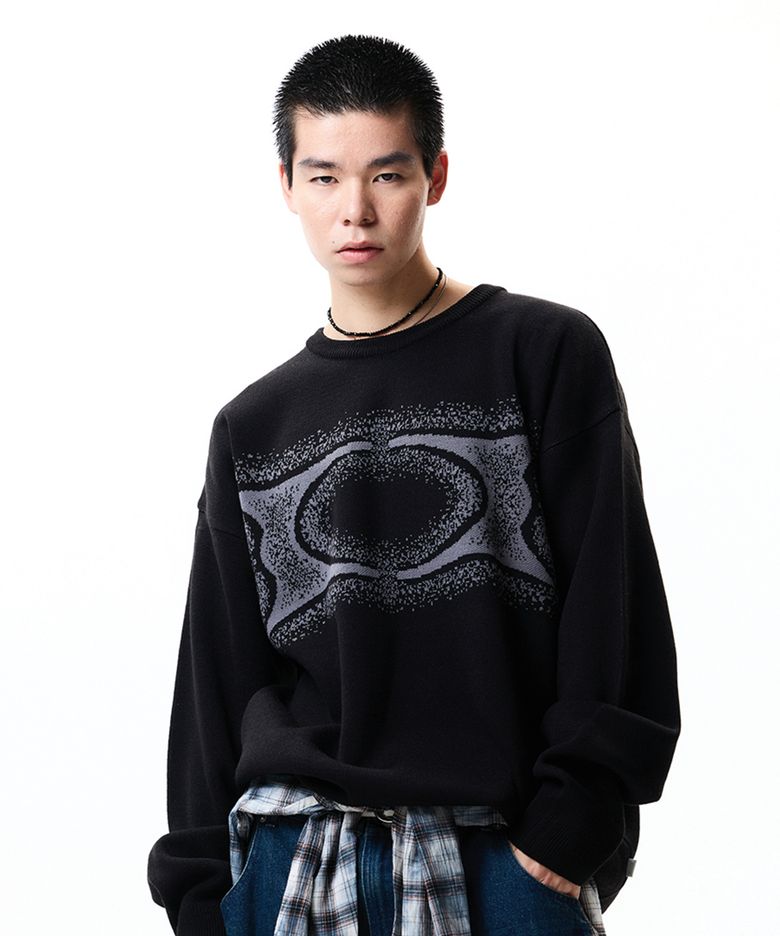 WORMHOLE NOISE KNIT BLACK