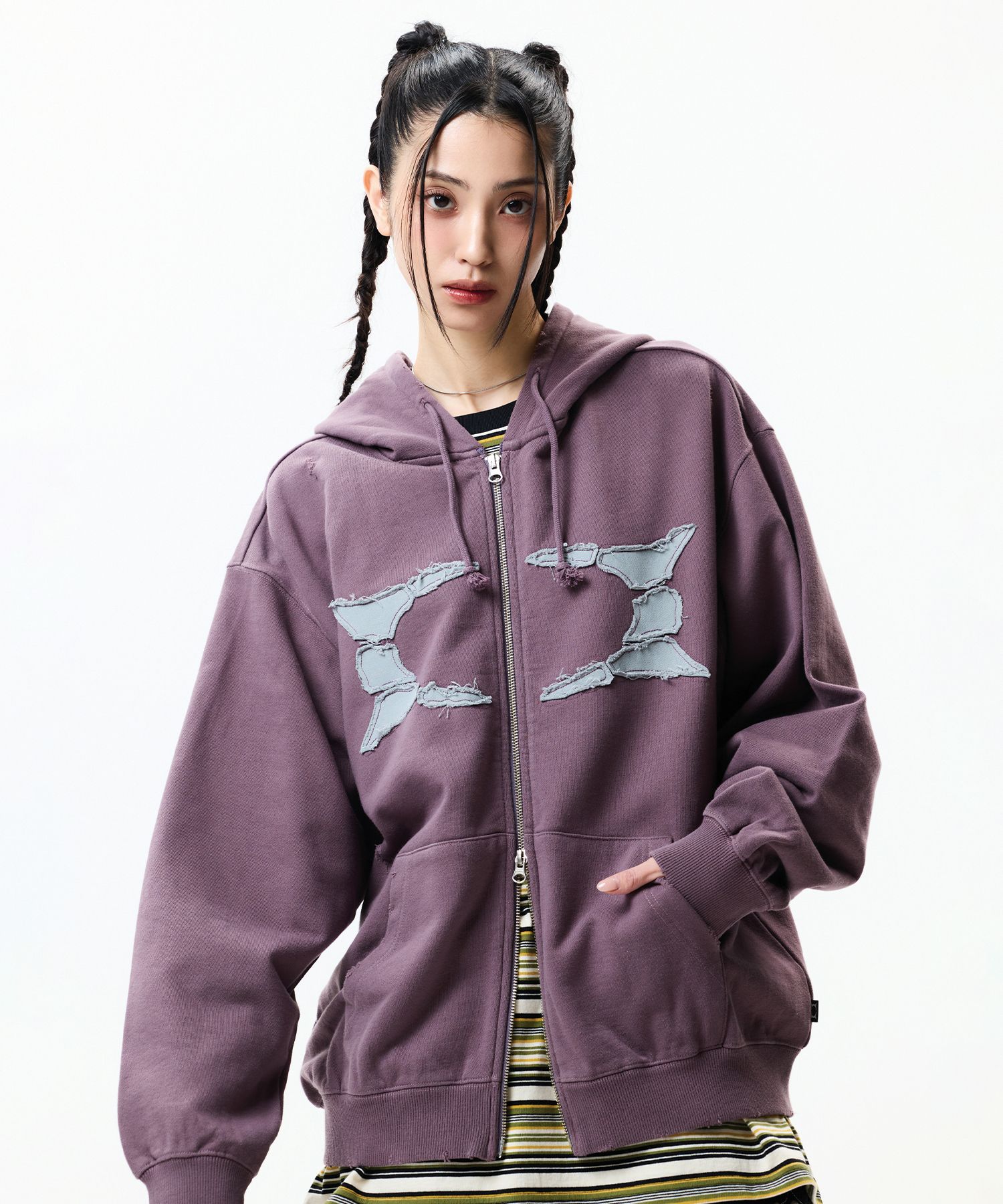 ◆25SS CRITIC BREAKING WORMHOLE HOODIE ZIPUP/2色◆ MUSINSA | CRITIC BREAKING WORMHOLE HOODIE ZIPUP PURPLE