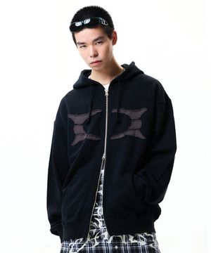 BREAKING WORMHOLE HOODIE ZIPUP BLACK