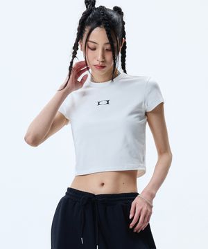 OG WORMHOLE LOGO CROP T-SHIRTS WHITE