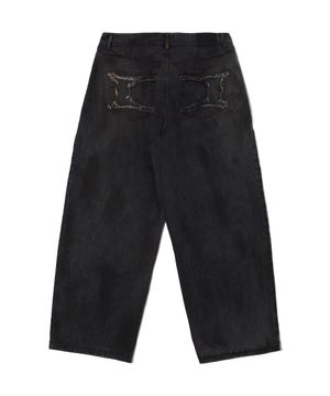 DIRTY WASHED DENIM PANTS BLACK DENIM
