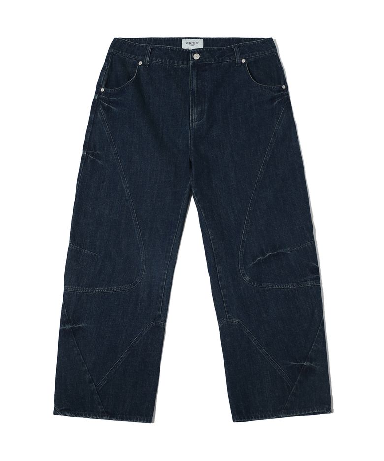 VORTEX FADED DENIM PANTS NAVY