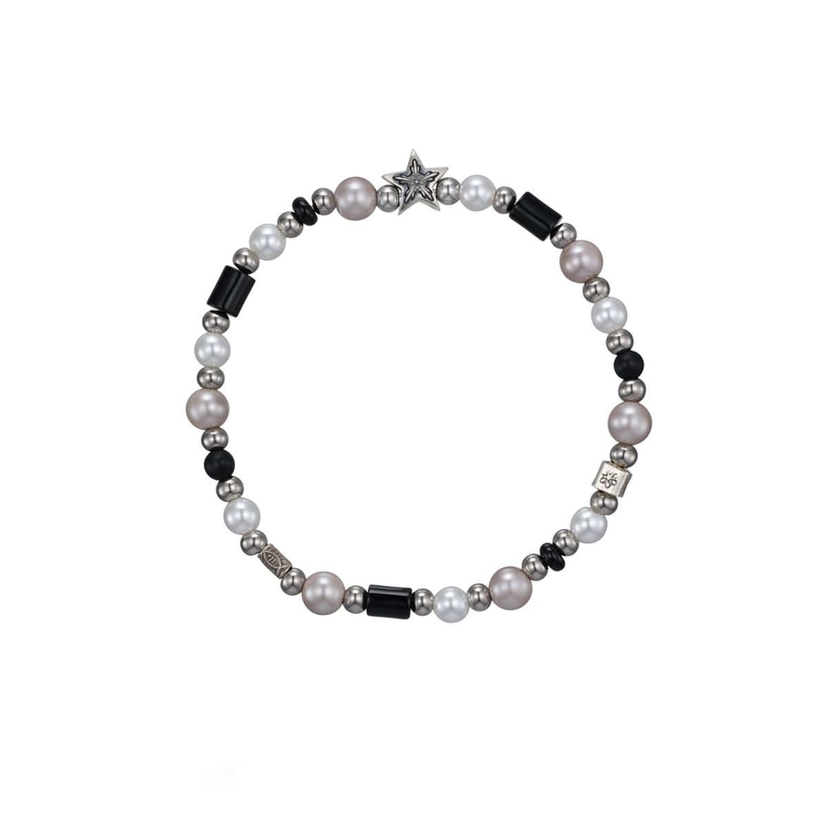 스쿠도(SCUDO) Black Ash Pink Sea Star Beads Bracelet