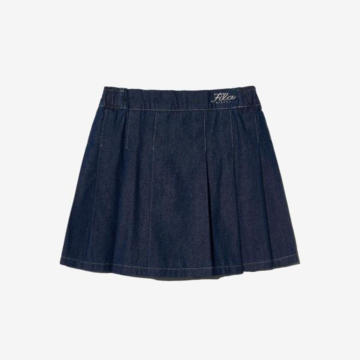휠라 키즈(FILA KIDS) 캠퍼스 데님 플리츠 스커트
