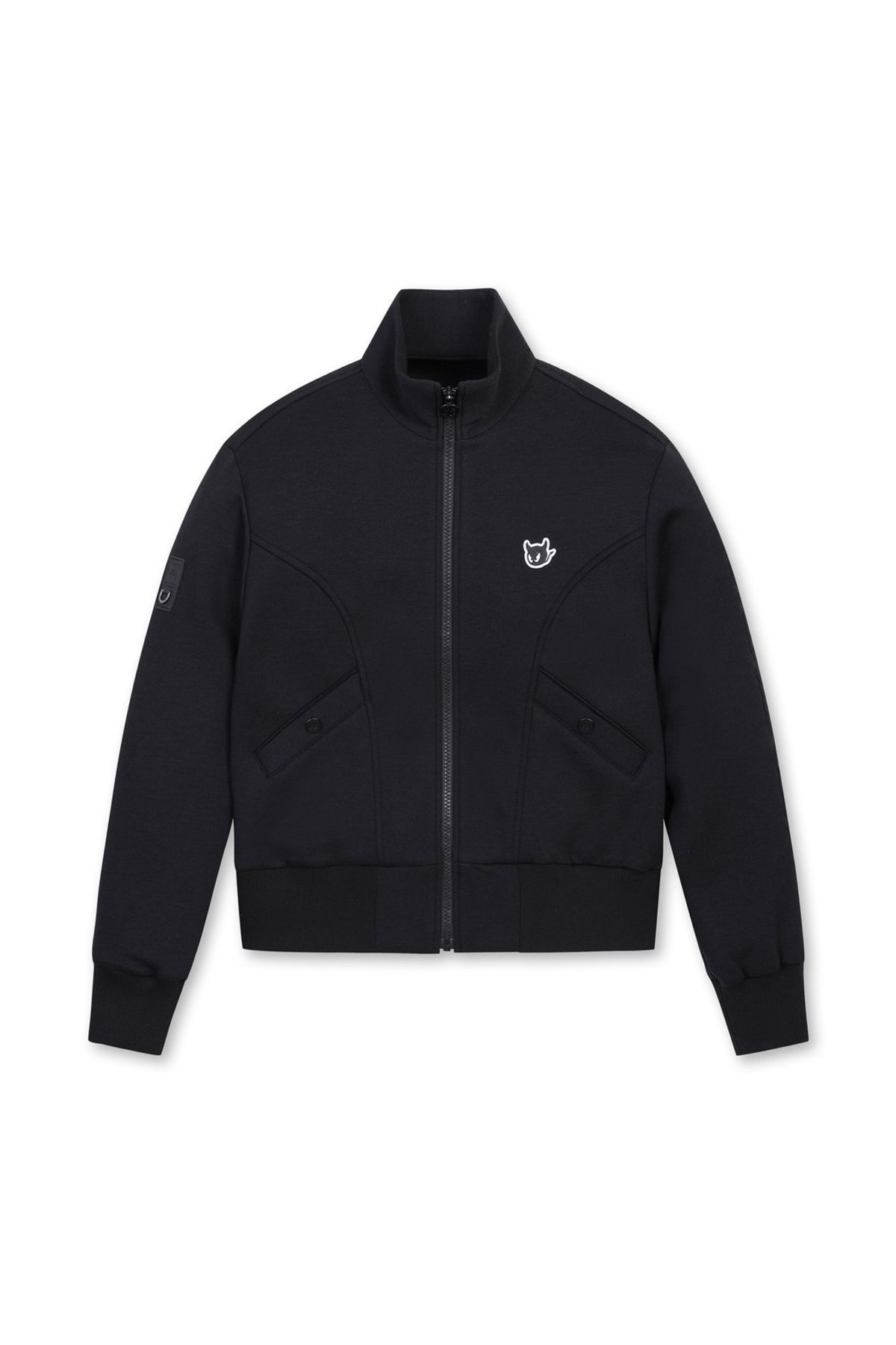 왁(WAAC) Women Pressed logo point jersey Jacket_WWUAS25101BKX