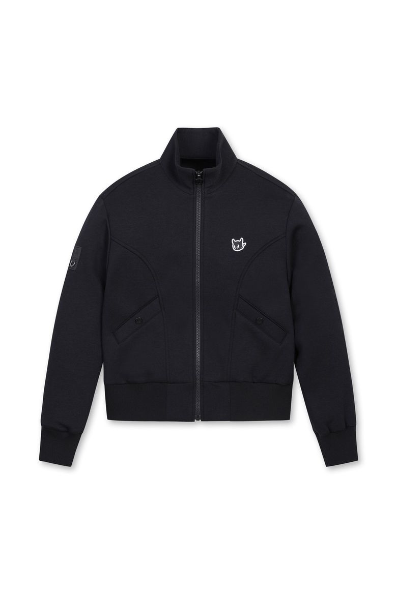 Women Pressed logo point jersey Jacket_WWUAS25101BKX