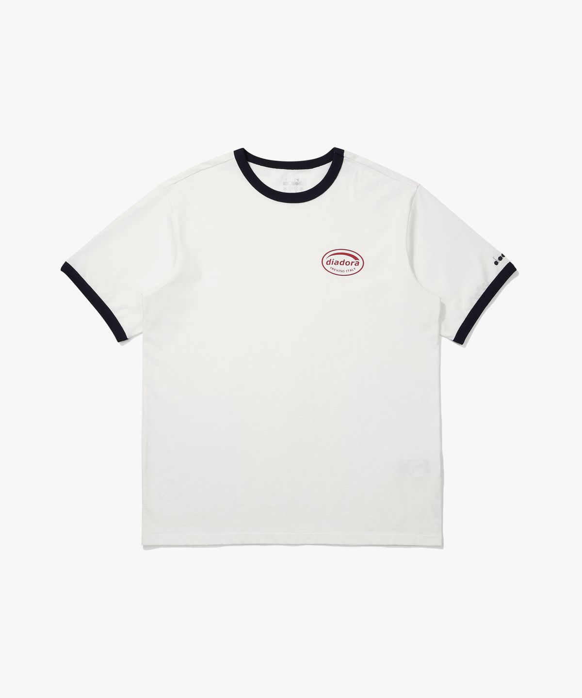 디아도라(diadora) 위켄드 링거 반팔 티셔츠 OFF WHITE