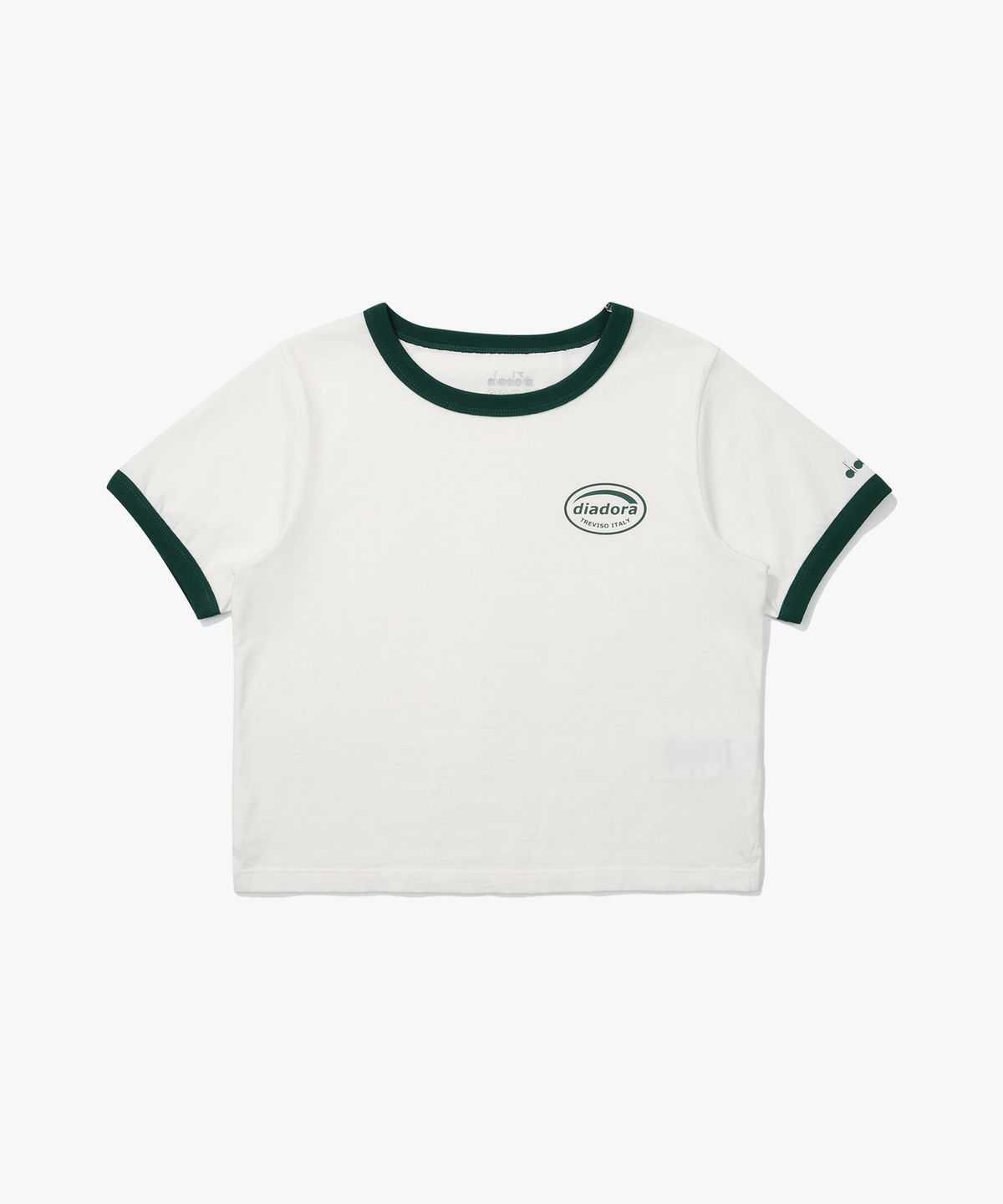 디아도라(diadora) 위켄드 링거 반팔 티셔츠 우먼 OFF WHITE