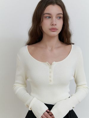 Bonny button knit (ivory)