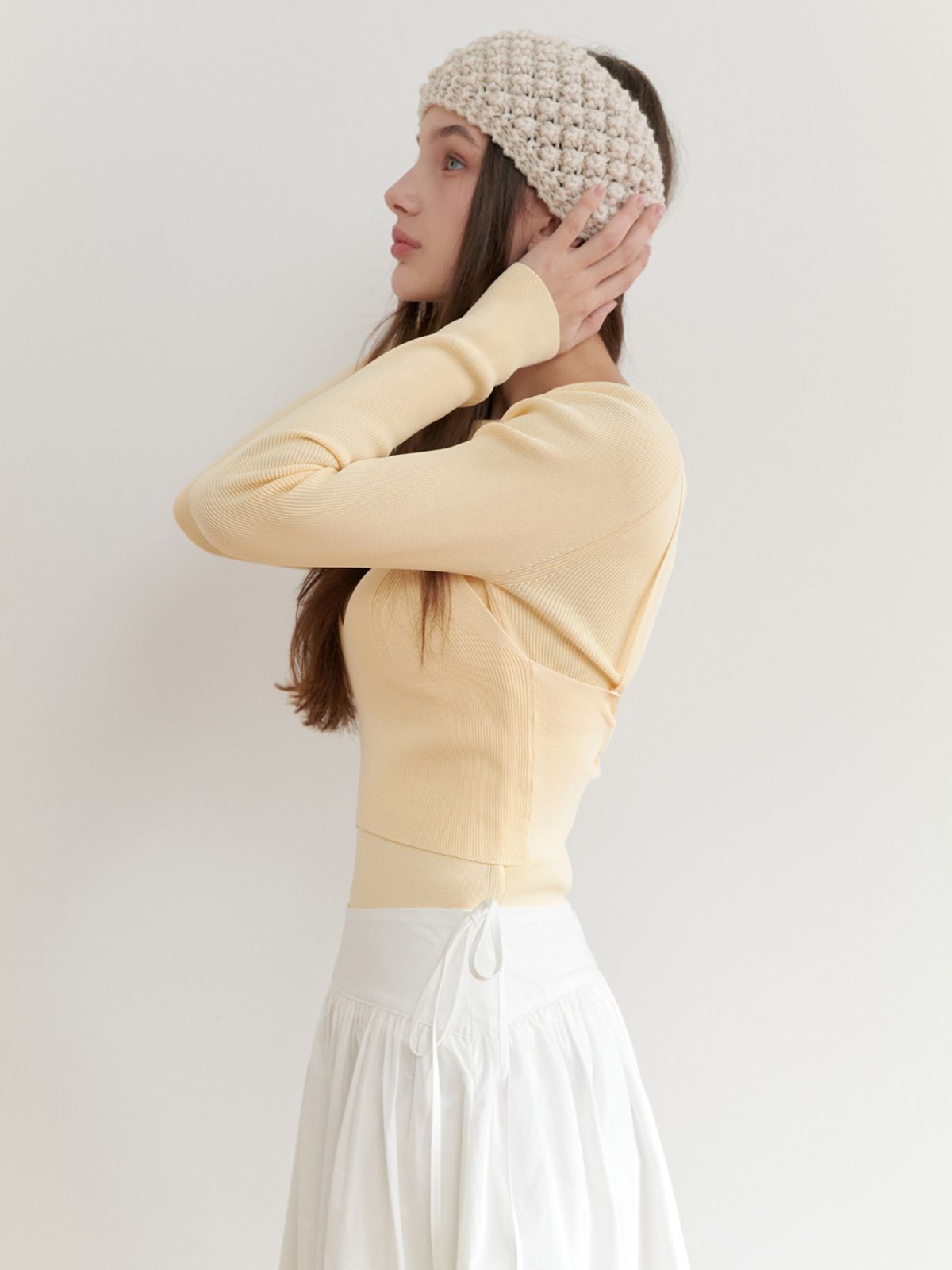 리엘(RE L) Villa bustier knit_2piece (yellow)