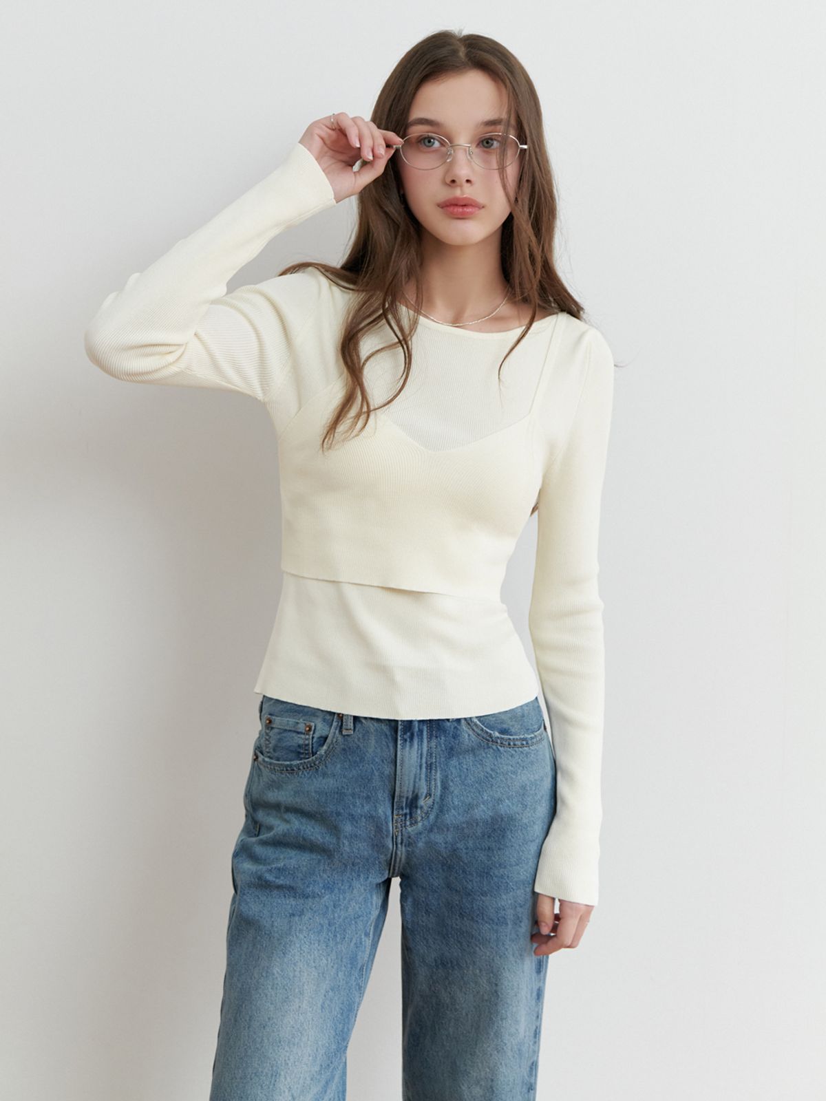 리엘(RE L) Villa bustier knit_2piece (ivory)