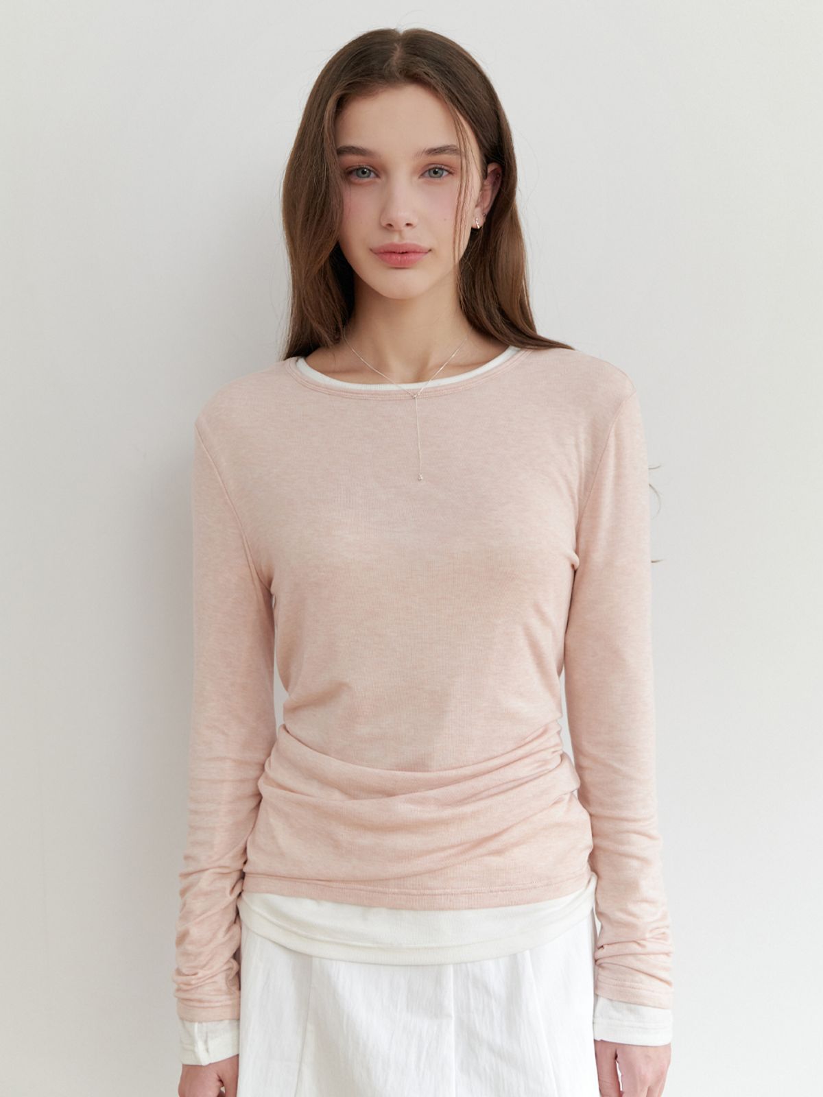 리엘(RE L) Smoothie tencel t-shirt (pink)