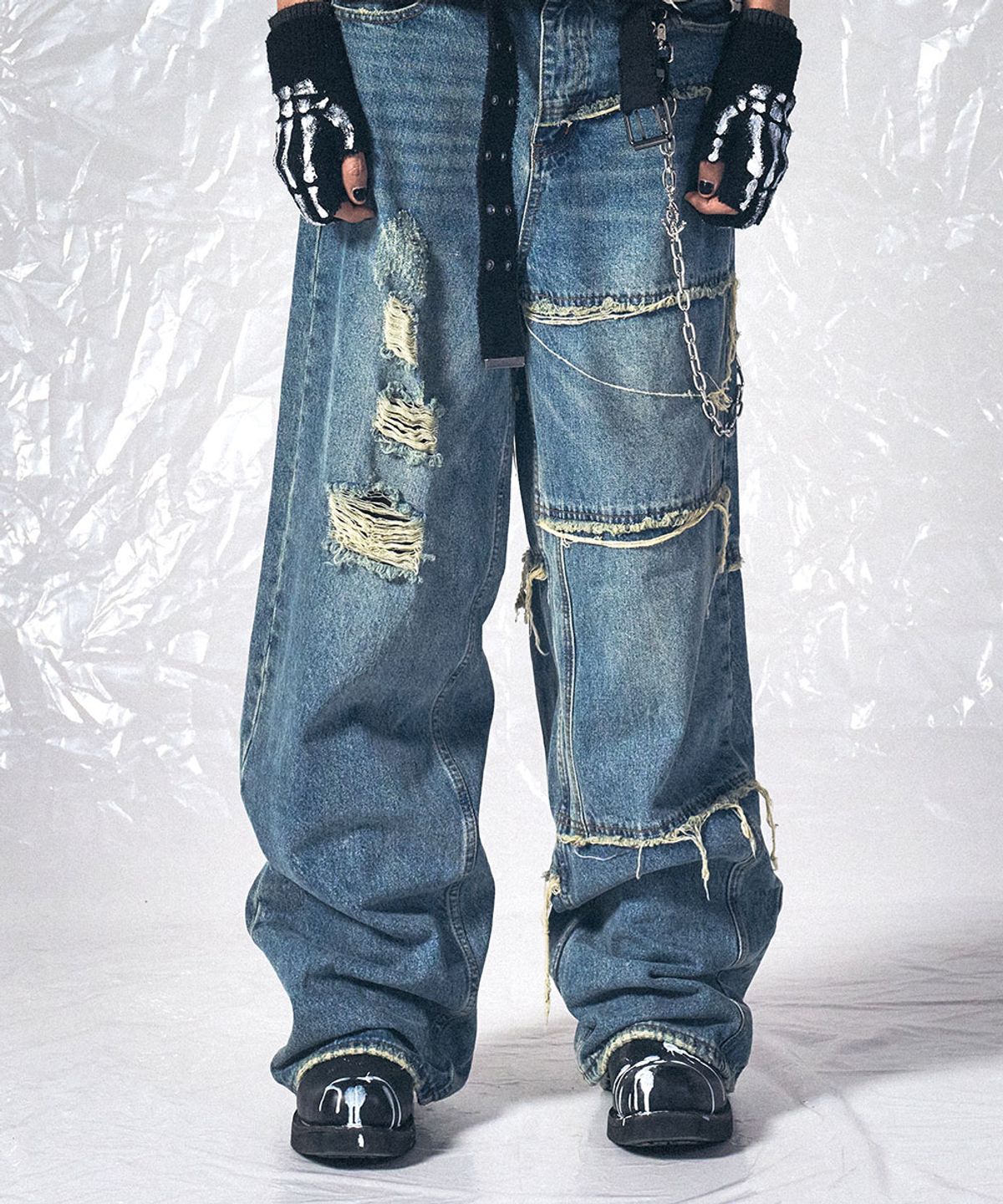 스키즘 인듀싱(SCHISM INDUCING) TWELVE GOLD JEANS BLUE
