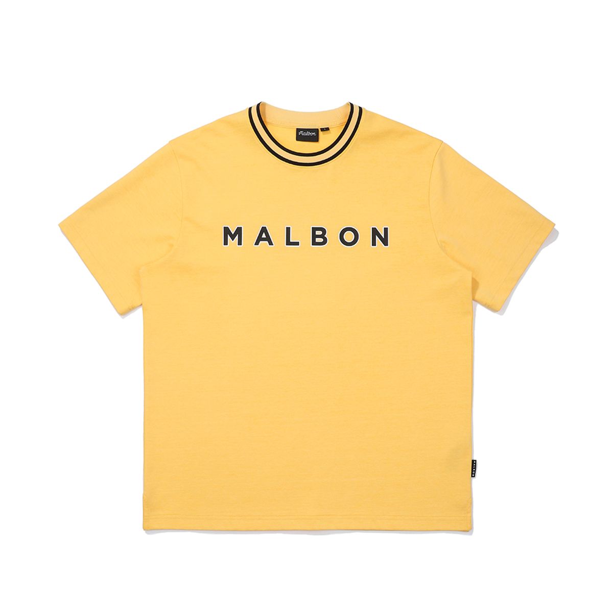 말본 골프(MALBON GOLF) 말본 피그먼트 유니 라운드 티셔츠 YELLOW