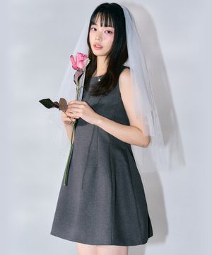 오스카 슬리브리스 미니 원피스 [CHARCOAL]